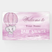 Bannière d'accueil à air chaud pour éléphant rose (Horizontal)