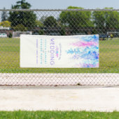 Bannière d'accueil d'art mariage bleu personnalisé (En situation)