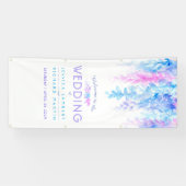 Bannière d'accueil d'art mariage bleu personnalisé (Horizontal)