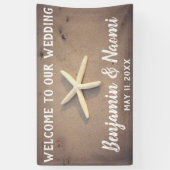 Bannière d'accueil de mariage de plage d'étoiles (Vertical)