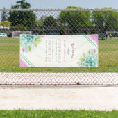 Bannière d'accueil de mariage succulent sur mesure (En situation)