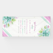 Bannière d'accueil de mariage succulent sur mesure (Horizontal)