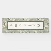 Bannière d'accueil fleuri vert Sage (Horizontal)