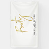 Bannière d'accueil Gold & White 40th Birthday Part (Vertical)