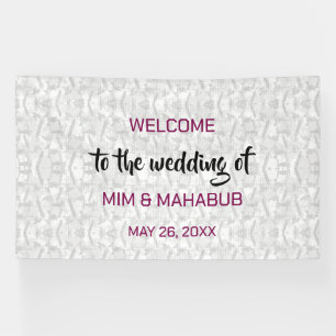 Bannière d'accueil Mariage floral romantique