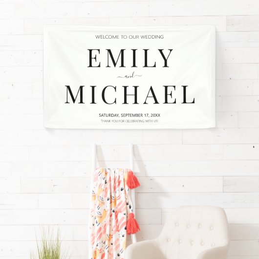 Bannière d'accueil minimaliste simple pour Mariage (En situation)