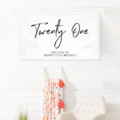 Bannière d'accueil pour la fête des 21ans en noir (En situation)