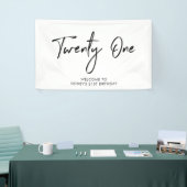 Bannière d'accueil pour la fête des 21ans en noir (Salon professionnel)