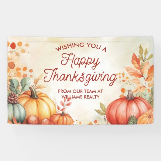 Bannière d'affaires de Thanksgiving Joyeux (Horizontal)