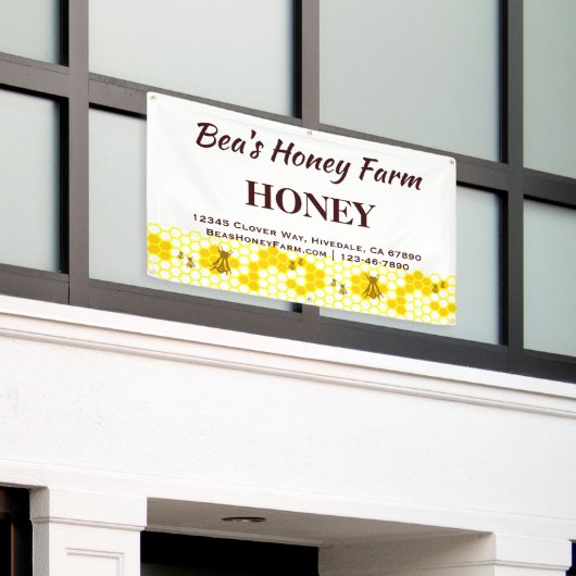 Bannière d'affichage personnalisée Bees Honey Farm (Bâtiment extérieur)