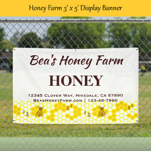 Bannière d'affichage personnalisée Bees Honey Farm