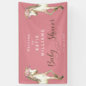 Bannière d'Affiche de bienvenue Baby shower rose p (Vertical)