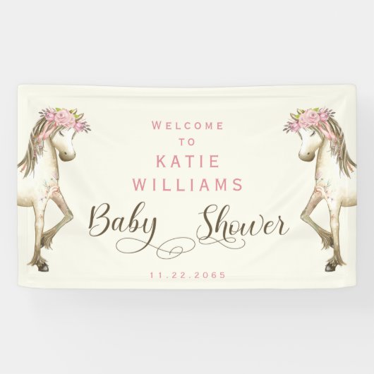 Bannière d'Affiche de bienvenue de Baby shower en  (Horizontal)
