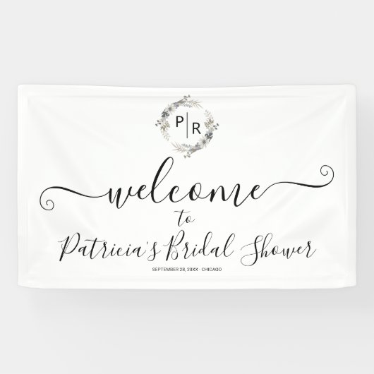 Bannière d'Affiche de bienvenue de Fêtes des marié (Horizontal)