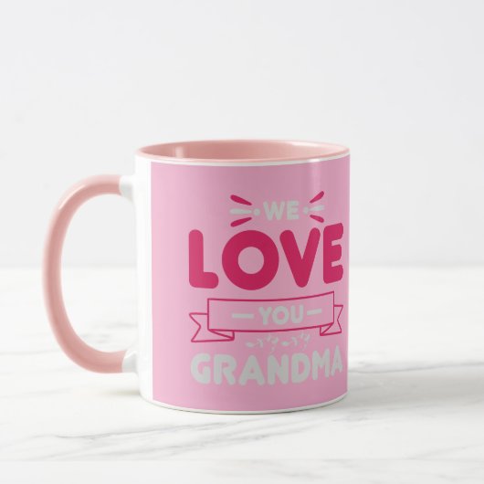 Bannière d'amour rose moderne Mug de café typograp (Gauche)