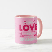Bannière d'amour rose moderne Mug de café typograp (Devant droit)