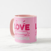Bannière d'amour rose moderne Mug de café typograp (Devant gauche)