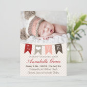 Bannière d'amour Valentine Baby Faire-part (Debout devant)