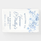 Bannière d'anniversaire 25e anniversaire Fleurs bl (Horizontal)