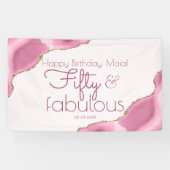Bannière d'anniversaire 50 ans et fabuleuse Rose G (Horizontal)