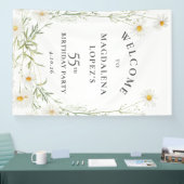 Bannière d'anniversaire 55 ans Avril Fleur de nais (Salon professionnel)