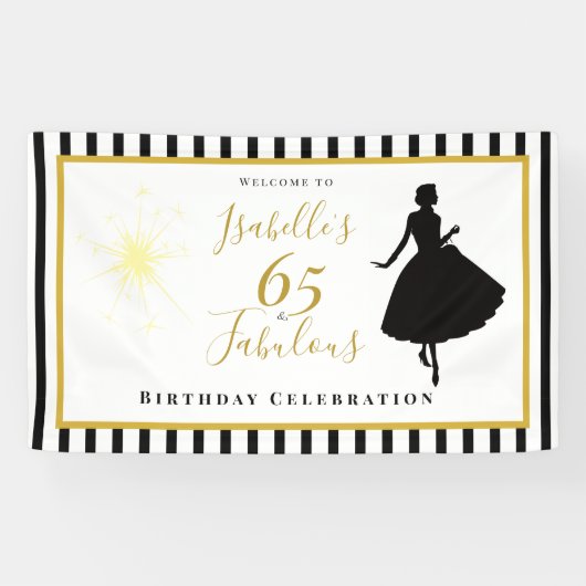 Bannière d'anniversaire 65 ans & Fabuleuse Décorat (Horizontal)