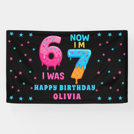 Bannière d'anniversaire 6 7 Meme Six Sept (Horizontal)
