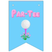 Bannière d'anniversaire à thème de golf pour fille (Premier drapeau)