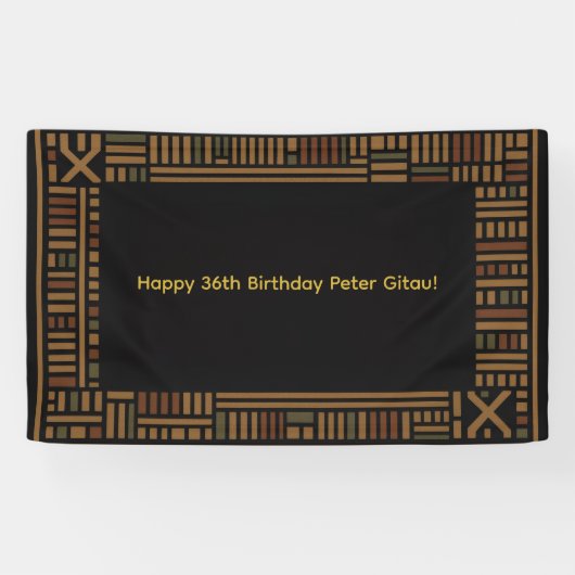 Bannière d'anniversaire African Gold Kente (Horizontal)