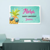Bannière d'anniversaire Aloha Pineappy Tropical Lu (Salon professionnel)