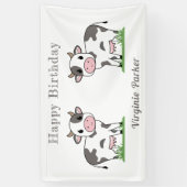 Bannière d'anniversaire avec de belles vaches (Vertical)