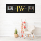 Bannière d'anniversaire avec initiales personnalis (En situation)