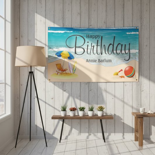 Bannière d'anniversaire "Beach Bliss"