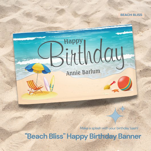 Bannière d'anniversaire "Beach Bliss"