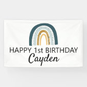 Bannière d'anniversaire bleu arc-en-ciel (Horizontal)