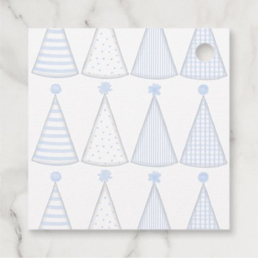 Bannière d'anniversaire bleue Chapeau Étiquette de (Dos)