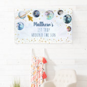 Bannière d'anniversaire Blue Gold Space (En situation)