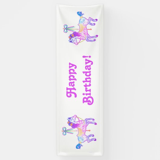 Bannière d'anniversaire Carousel Pony (Vertical)