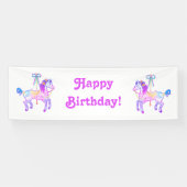 Bannière d'anniversaire Carousel Pony (Horizontal)