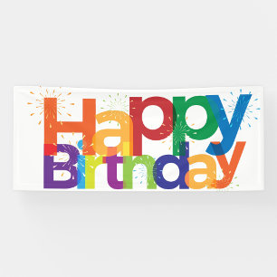 Bannière d'anniversaire colorée et joyeuse