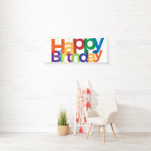Bannière d'anniversaire colorée et joyeuse 