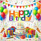 Bannière d'anniversaire colorée et joyeuse 