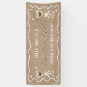 Bannière d'anniversaire couleur Kraft 'Tini Bit Ol (Vertical)