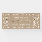 Bannière d'anniversaire couleur Kraft 'Tini Bit Ol (Horizontal)