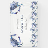 Bannière d'anniversaire Crabe Bleu (Vertical)