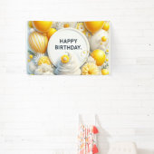 bannière d'anniversaire cupcake et ballon (Insitu)