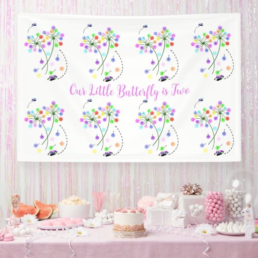Bannière d'anniversaire Danse Papillon (Fête)