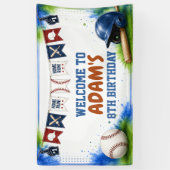 Bannière d'anniversaire de baseball à l'aquarelle (Vertical)
