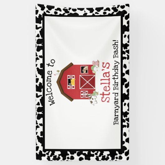 Bannière d'anniversaire de basse-cour ! (Vertical)