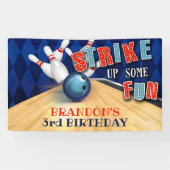 Bannière d'anniversaire de bowling - garçon (Horizontal)